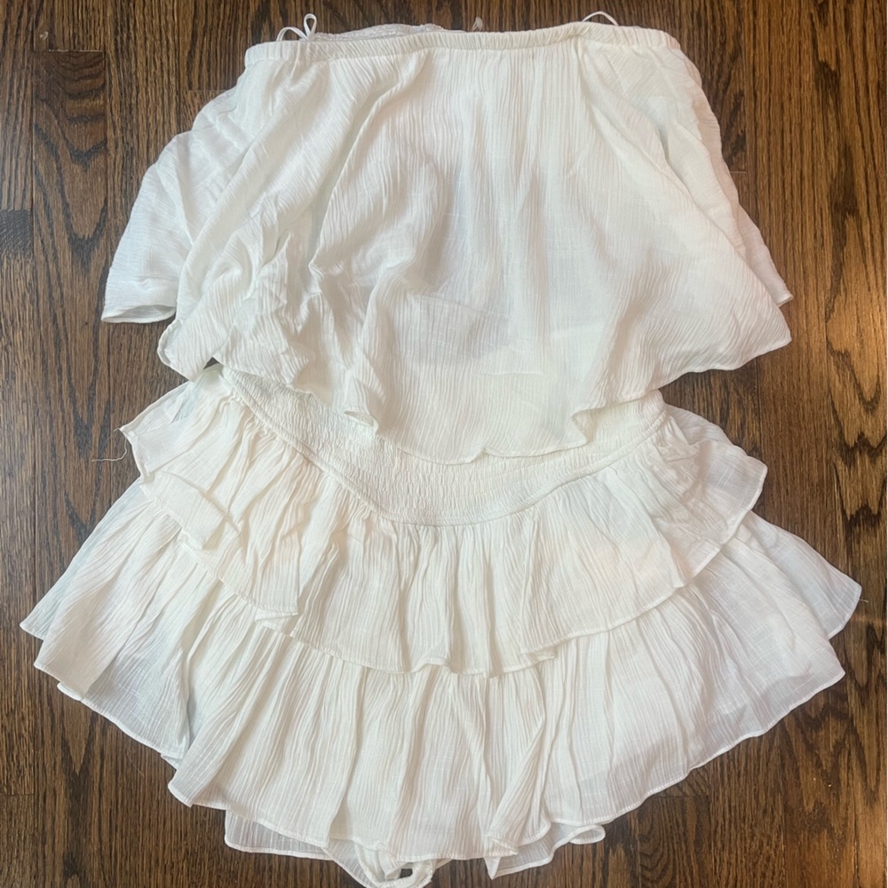 White Strapless Romper